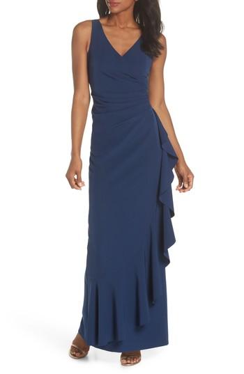 Women's Vince Camuto Laguna Faux Wrap Gown - Blue