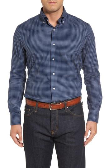 Men's Peter Millar Caledonia Regular Fit Check Sport Shirt - Blue