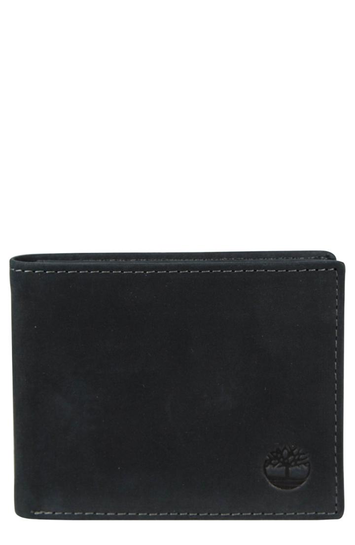 Men's Timberland Icon Leather Wallet - Black