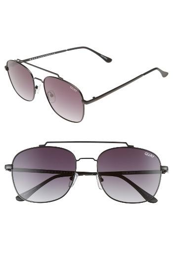 Women's Quay Australia To Be Seen 58mm Aviator Sunglasses - Black Smoke