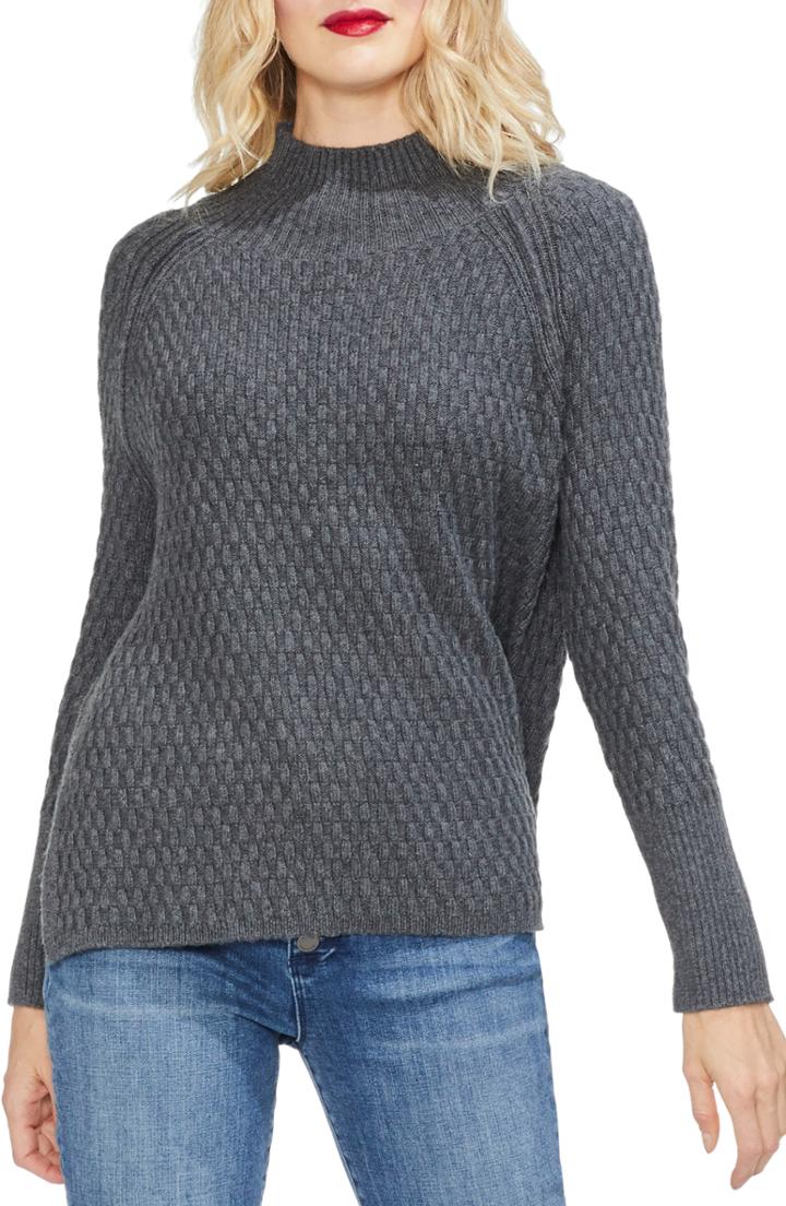Women's Vince Camuto Mock Neck Raglan Sweater - Grey