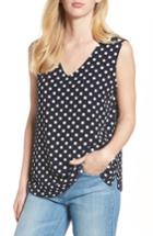 Women's Halogen V-neck Shell & Petite), Size Small - Blue