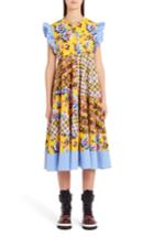 Women's Msgm Patchwork Print Dress Us / 40 It - Yellow