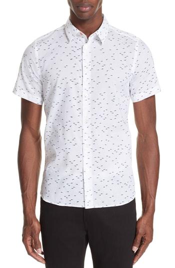 Men's Ps Paul Smith Shark Print Shirt - Grey