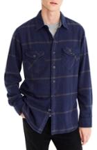 Men's J.crew Wallace & Barnes Classic Fit Windowpane Flannel Shirt - Blue