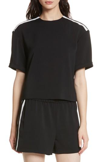 Women's Alice + Olivia Roll Sleeve Tee - Black