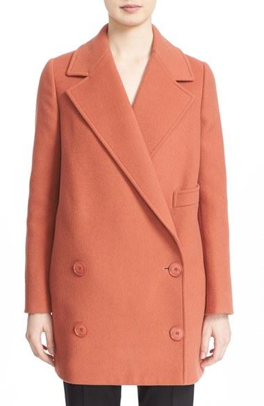 Women's Stella Mccartney 'edith' Double Breasted Wool Blend Coat