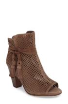Women's Vince Camuto Kamey Perforated Open Toe Bootie M - Brown