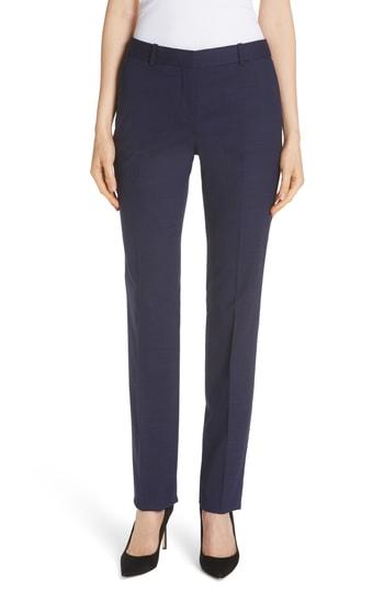 Women's Boss Titana Mini Glencheck Straight Leg Suit Pants - Purple