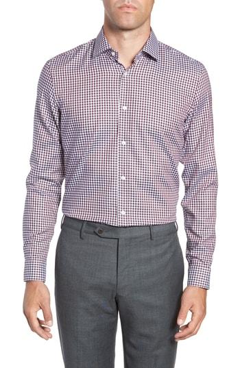 Men's Boss X Nordstrom Isaac Slim Fit Check Dress Shirt .5 - Red