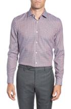 Men's Boss X Nordstrom Isaac Slim Fit Check Dress Shirt .5 - Red