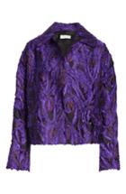 Women's Dries Van Noten Peacock 3d Jacquard Jacket - Purple