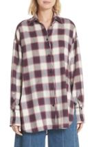 Women's Elizabeth And James Clive Plaid Shirt - Burgundy