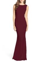 Women's Katie May Drape Back Crepe Gown - Red
