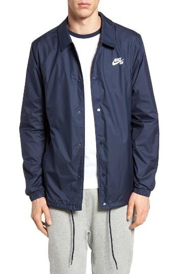 Men's Nike Sb Shield Coach's Jacket - Blue