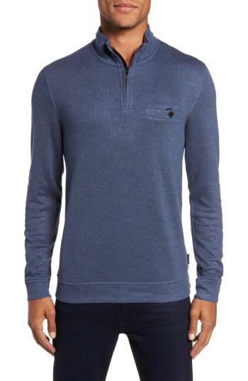 Men's Ted Baker London Valerio Quarter Zip Pullover (l) - Blue