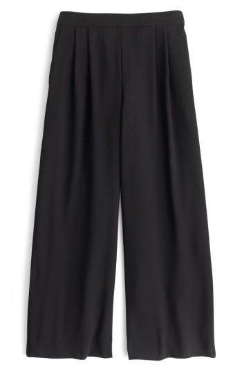 Women's J.crew Wide Leg Cropped Pants - Black