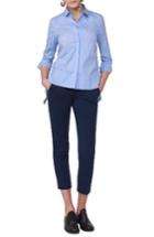 Women's Akris Punto Handkerchief Hem Cotton Blend Blouse