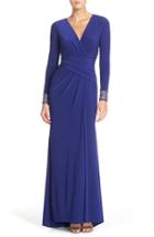 Women's Vince Camuto Embellished Sleeve Jersey Gown