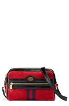 Gucci Ophidia Small Suede & Leather Crossbody Bag - Red