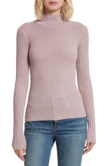 Women's Rebecca Taylor Rib Turtleneck Pullover - Pink