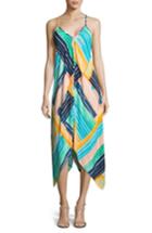 Women's Eci Print Shark-bite Hem Dress - Blue/green