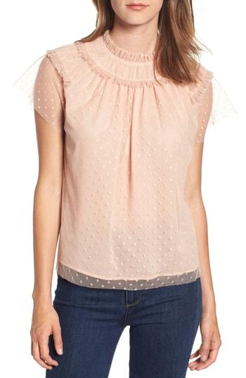 Women's Chelsea28 Ruffle Dot Top - Pink