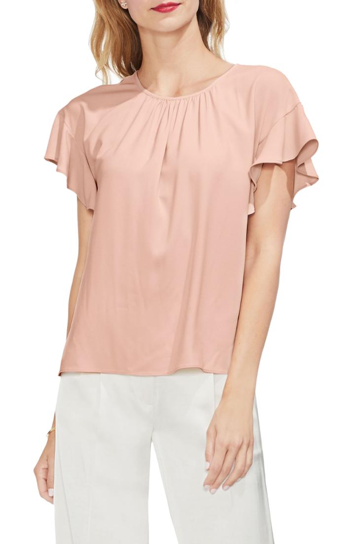 Women's Vince Camuto Ruffle Sleeve Blouse, Size - Pink