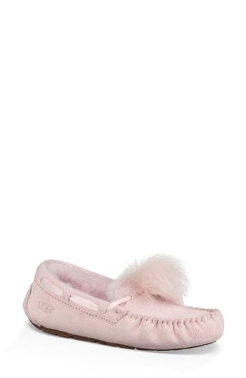 Women's Ugg Dakota Genuine Shearling Pompom Slipper M - Pink