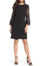 Women's Forest Lily Lace Bell Sleeve Shift Dress - Black