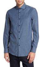 Men's Pal Zileri Mini Brick Check Sport Shirt, Size - Blue
