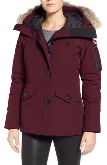 Women's Canada Goose Montebello Slim Fit Down Parka With Genuine Coyote Fur Trim - Purple