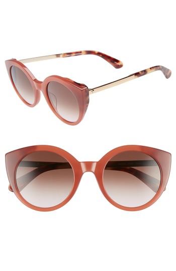 Women's Kate Spade New York Norinas 50mm Cat Eye Sunglasses - Burgundy Havana