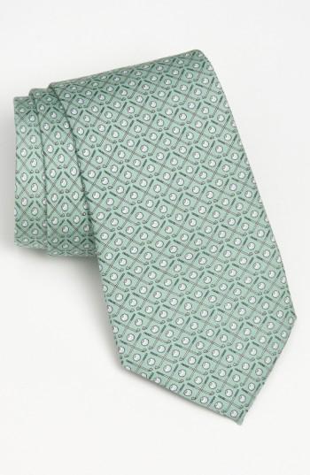 Men's Vineyard Vines Golf Clubs Silk Tie, Size - Green