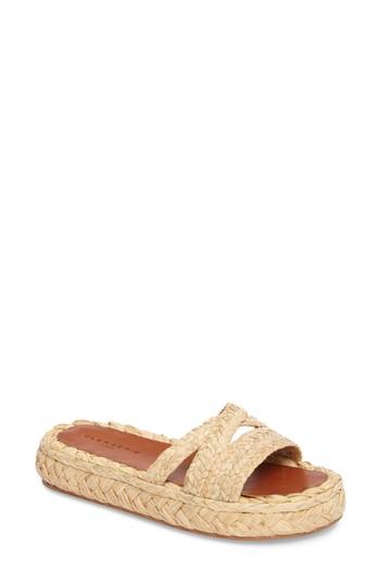 Women's Robert Clergerie Idalie Woven Slide Sandal .5us / 38eu - Beige