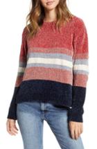 Women's Cotton Emporium Stripe Chenille Sweater - Pink