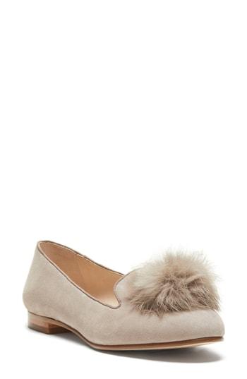 Women's Louise Et Cie Andres Genuine Rabbit Fur Pom Loafer