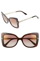 Women's Tom Ford Gianna 54mm Sunglasses - Dark Havana/ Brown Mirror