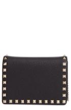Women's Valentino Garavani Mini Rockstud Leather Wallet On A Chain - Black