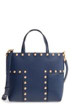 Tory Burch Block-t Mini Studded Leather Tote - Blue