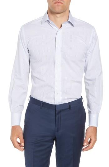 Men's Lorenzo Uomo Trim Fit Paisley Dress Shirt .5 - 36 - Blue