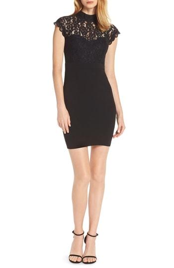 Women's Lulus Lace Sheath Dress - Black
