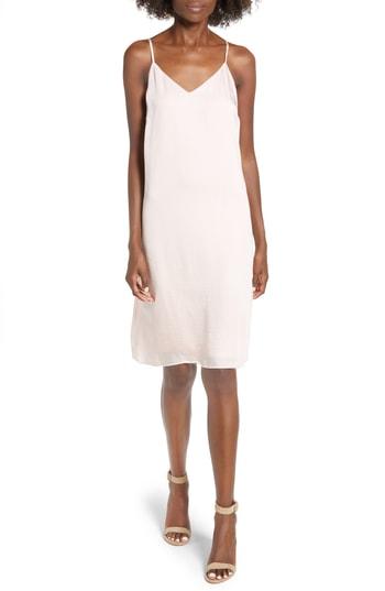 Women's Love, Fire Hammered Satin Midi Slipdress - Pink