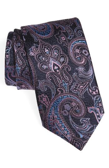 Men's Ermenegildo Zegna Paisley Silk Tie, Size X-long - Blue