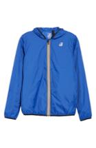 Men's K-way Le Vrai 3.0 Claude Light Warm Water Resistant Hooded Windbreaker, Size - Blue