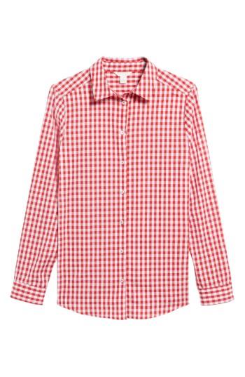Women's Caslon Button Front Shirt, Size - Red