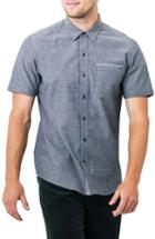 Men's 7 Diamonds The Crunch Slim Fit Short Sleeve Sport Shirt - Grey