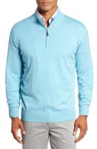 Men's Peter Millar Crown Quarter Zip Sweater, Size - Blue