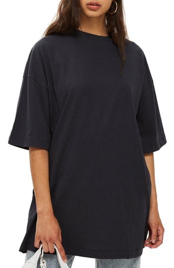 Women's Topshop Boyfriend Tunic Tee - Black