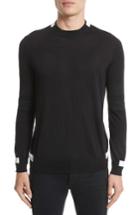 Men's Givenchy Contrast Bands Wool Sweater - Black